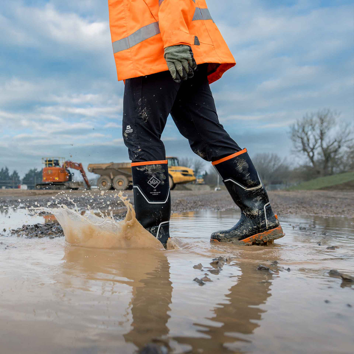 Men's Muck Grit S5 Tall Boots Black Grey