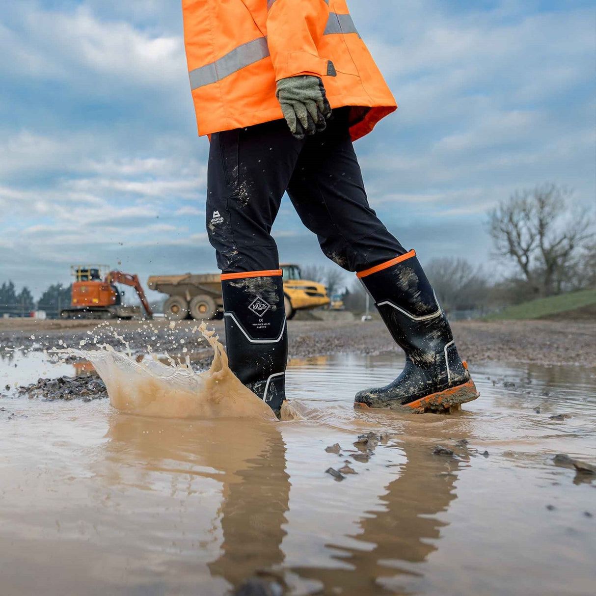 Men's Muck Grit S5 Tall Boots Black Grey