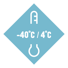 -40°C / 4°C light blue symbol
