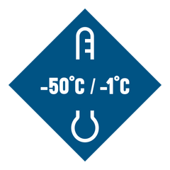 -50°C / -1°C navy blue symbol