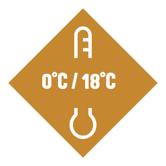 0°C / 18°C light brown symbol