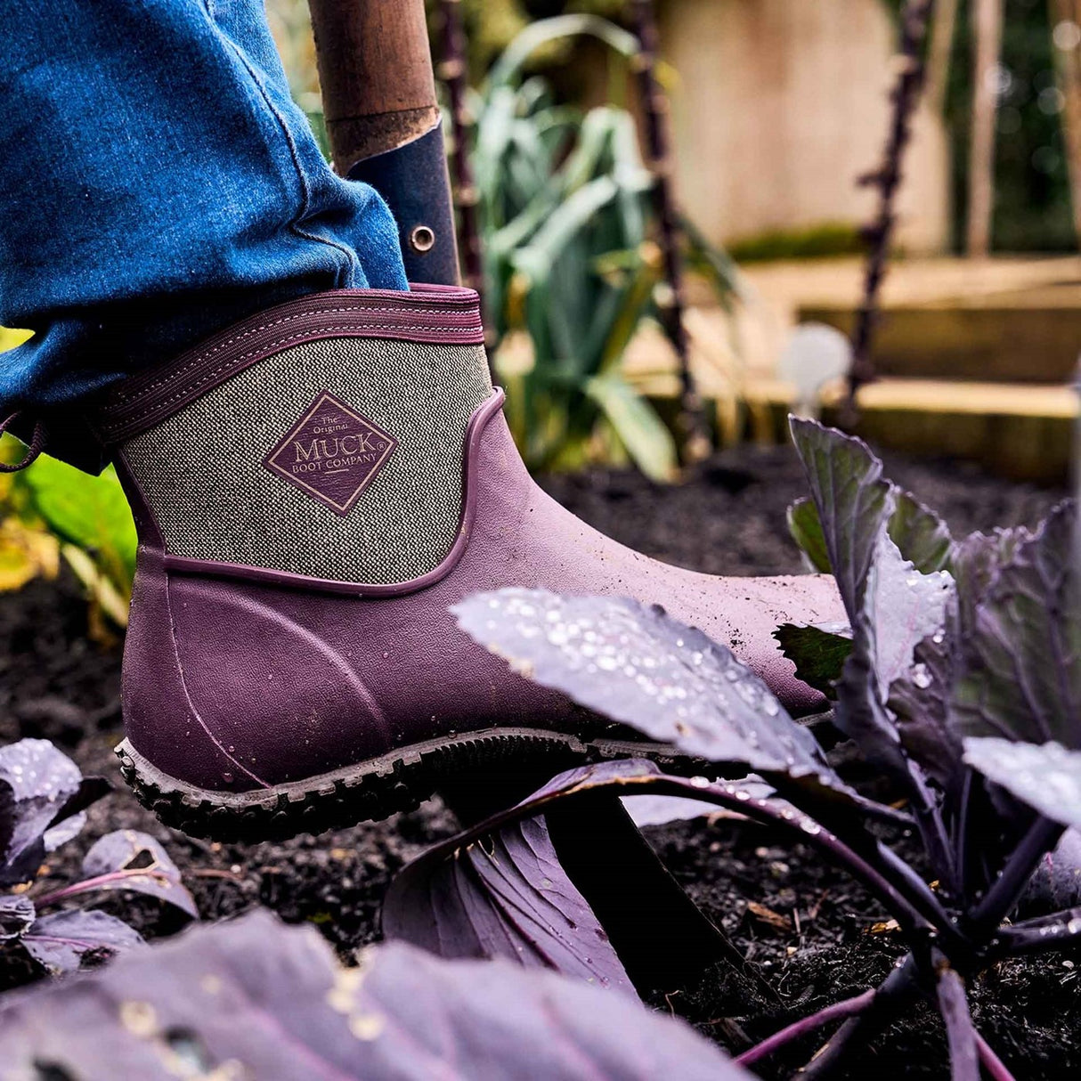 Women's RHS Muckster II Ankle Boots Wine Herringbone Print