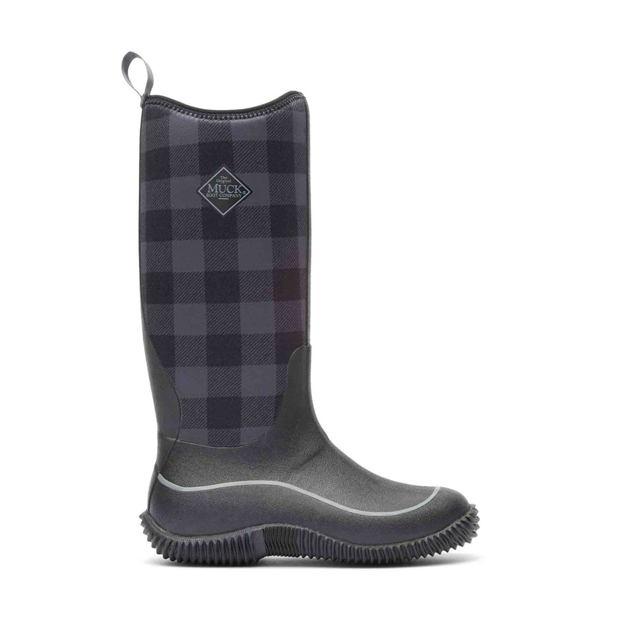 Women's Hale Tall Boots Black Grey Plaid Print