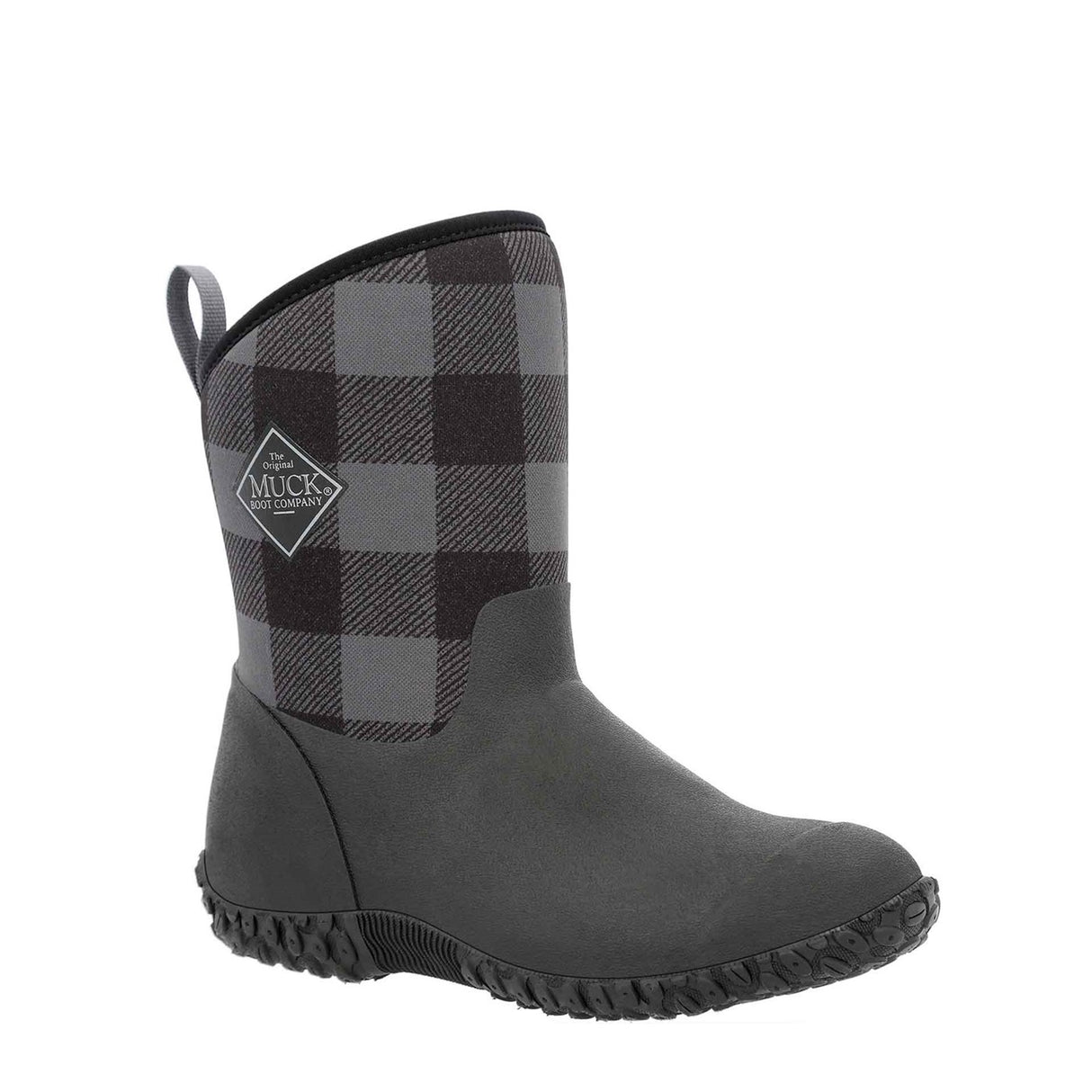 Women's RHS Muckster II Short Boots Black Grey Plaid Print