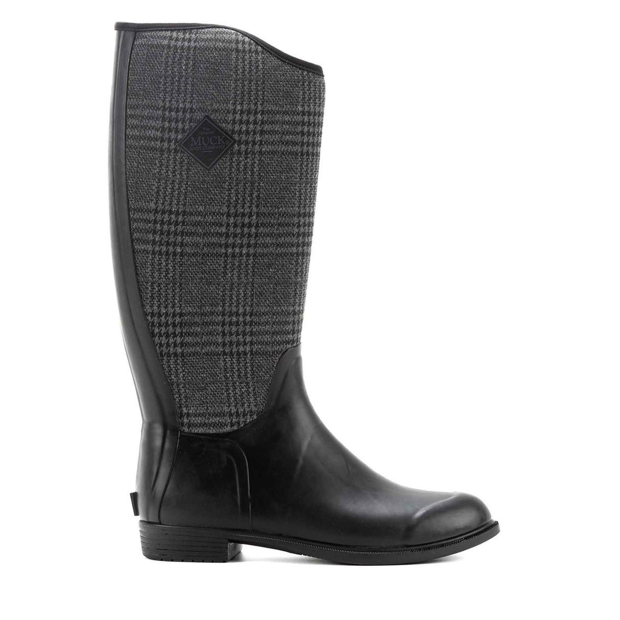 Women's Derby Tall Boots Black Plaid