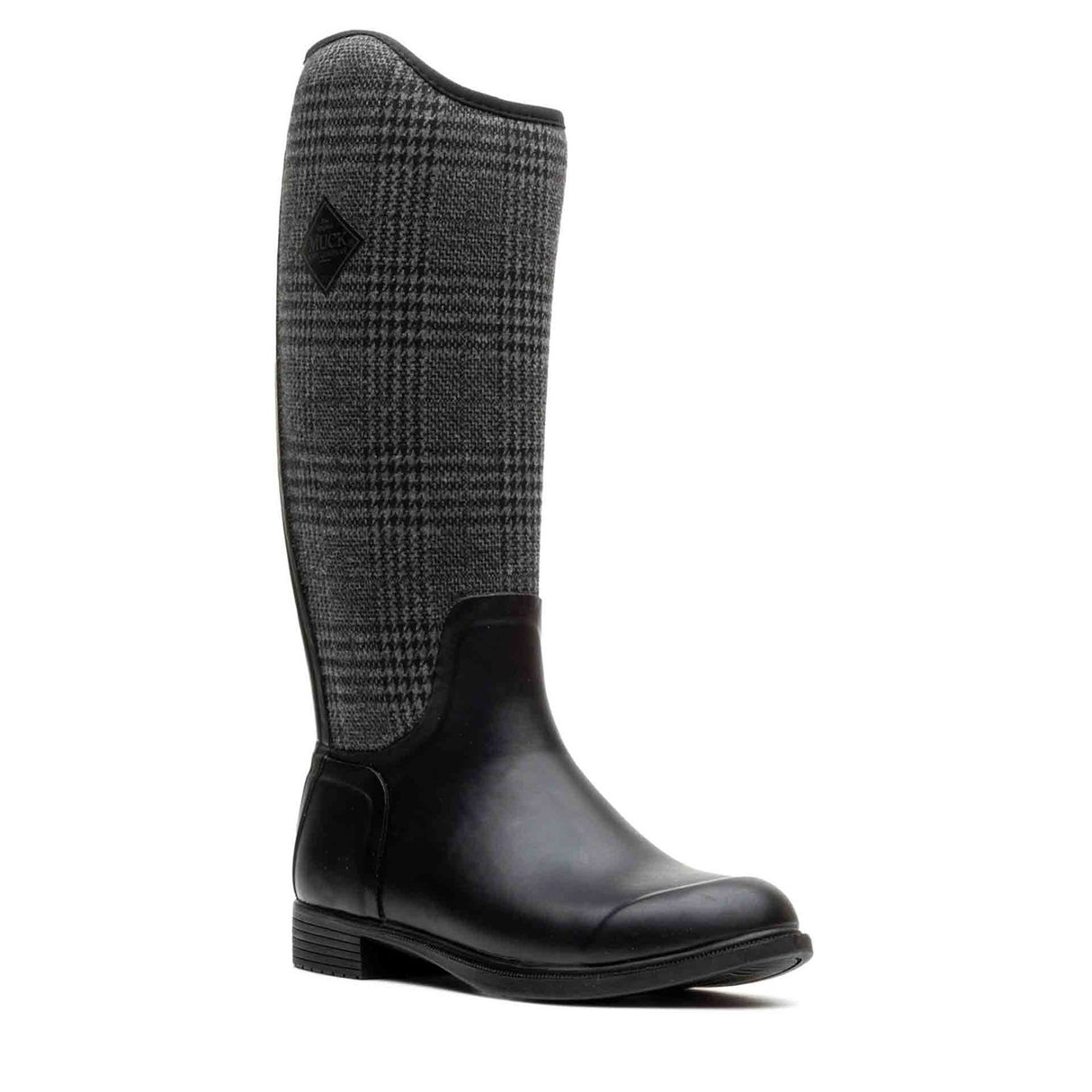 Women's Derby Tall Boots Black Plaid