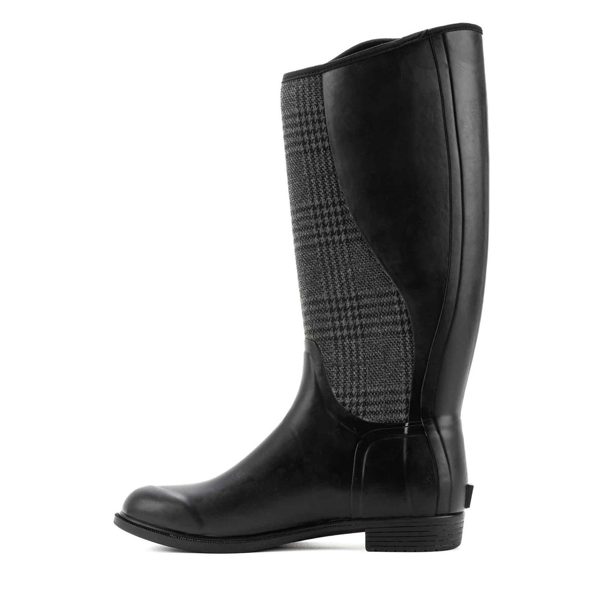 Women's Derby Tall Boots Black Plaid