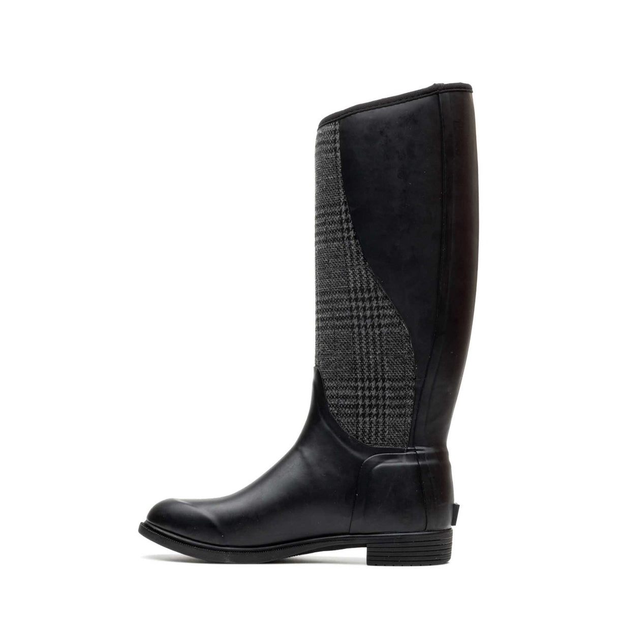 Women's Derby Tall Boots Black Plaid