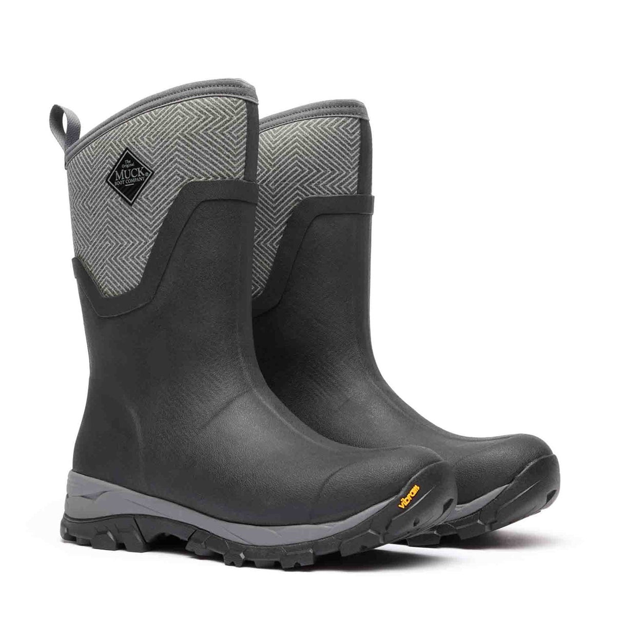 Women's Arctic Ice Vibram AG All Terrain Short Boots Grey Geometric Print