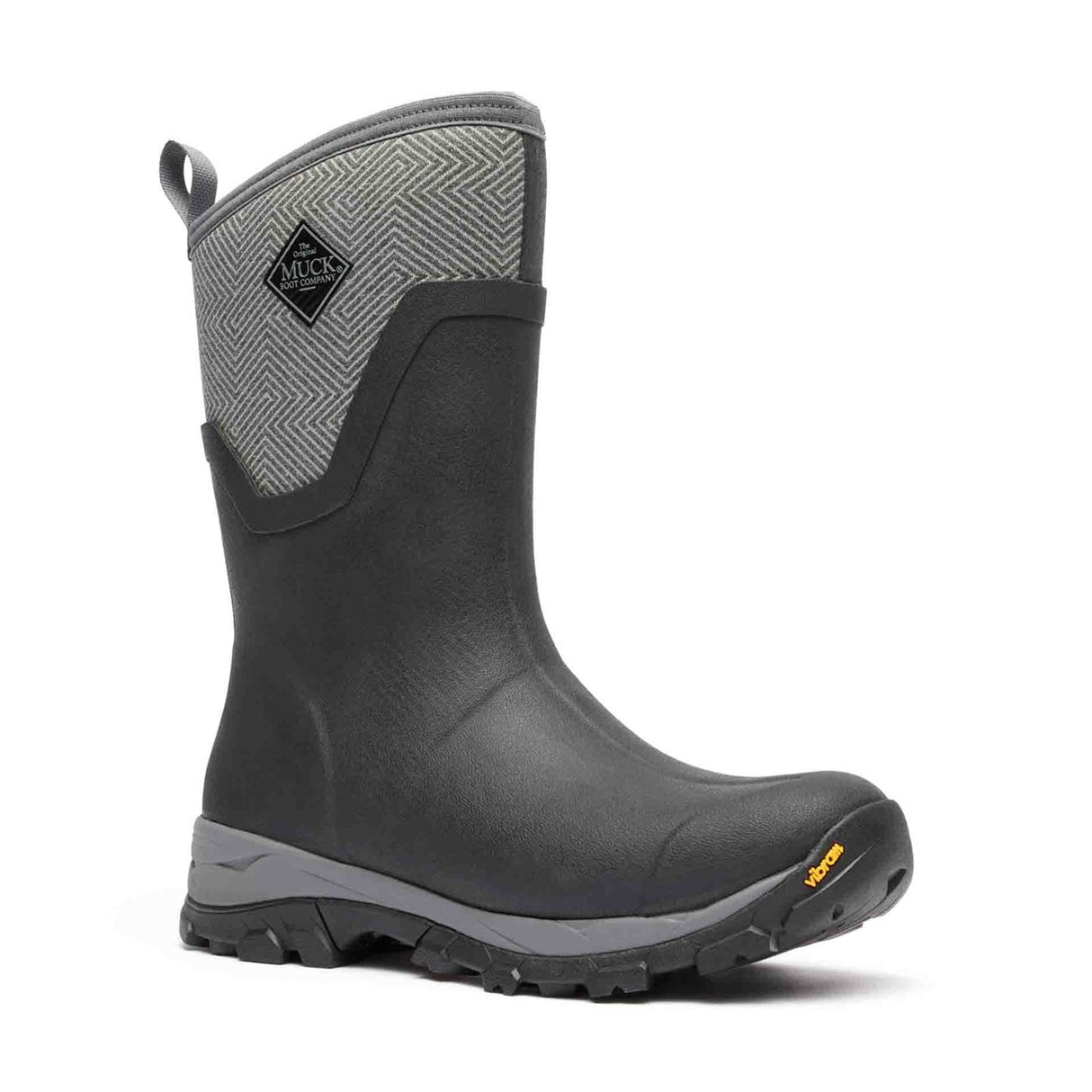 Women's Arctic Ice Vibram AG All Terrain Short Boots Grey Geometric Print