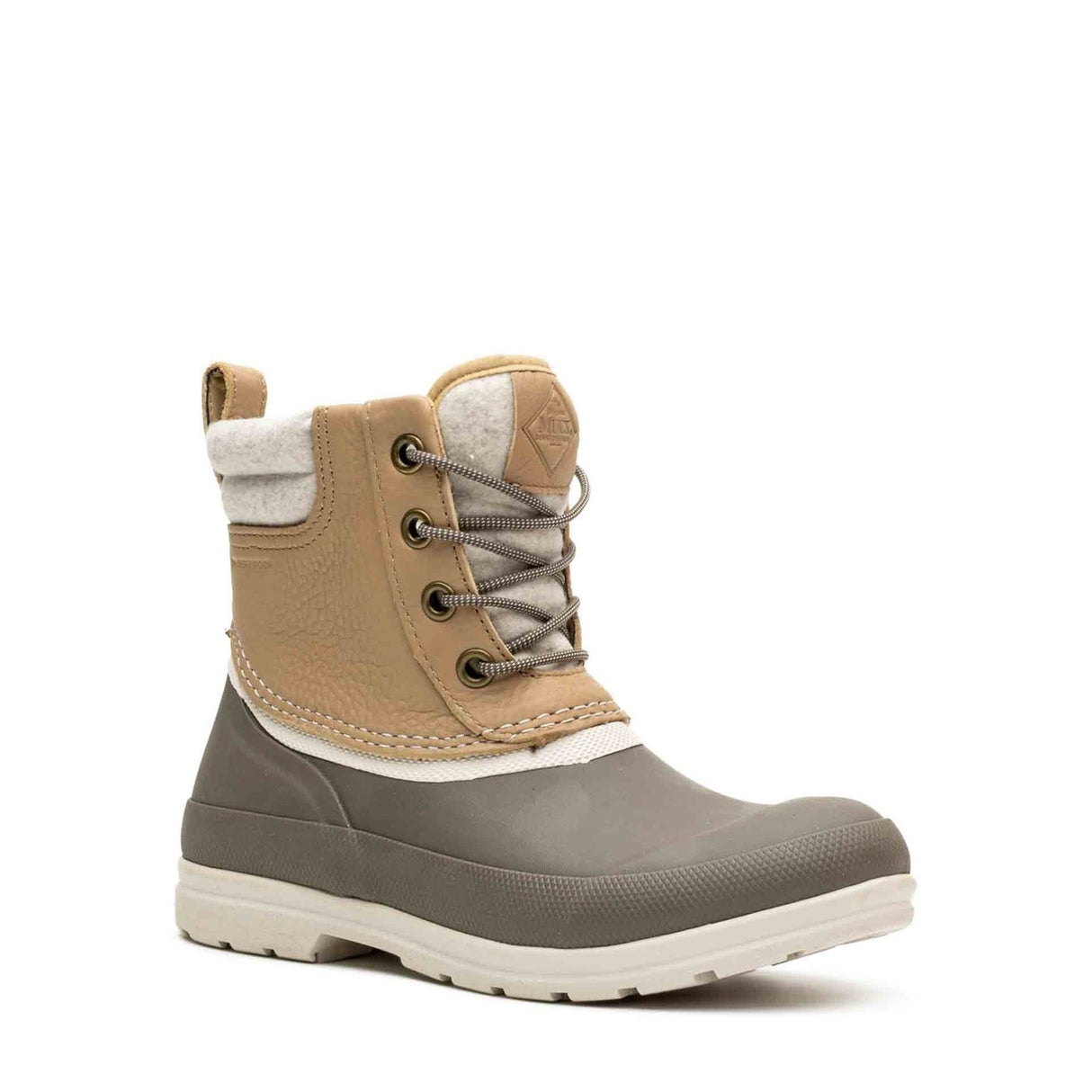 Women's Muck Originals Duck Lace-Up Leather Short Boots Taupe