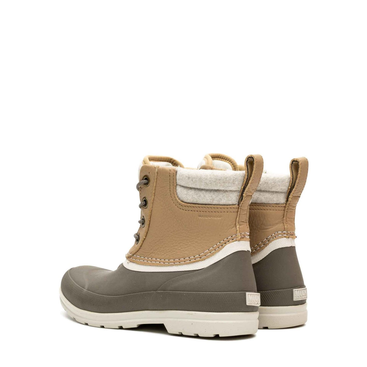 Women's Muck Originals Duck Lace-Up Leather Short Boots Taupe