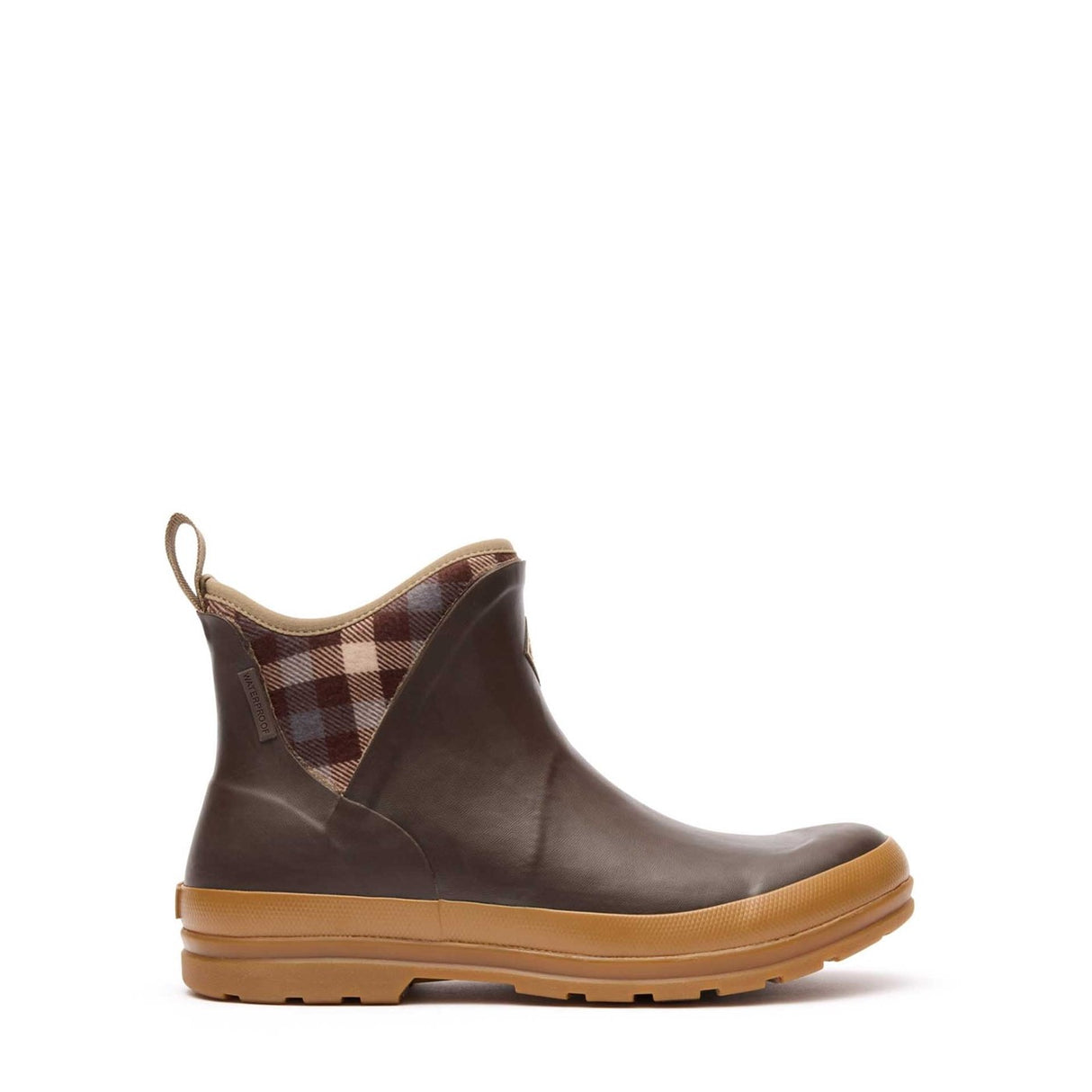 Women's Muck Originals Pull-On Ankle Boots Brown Plaid Print
