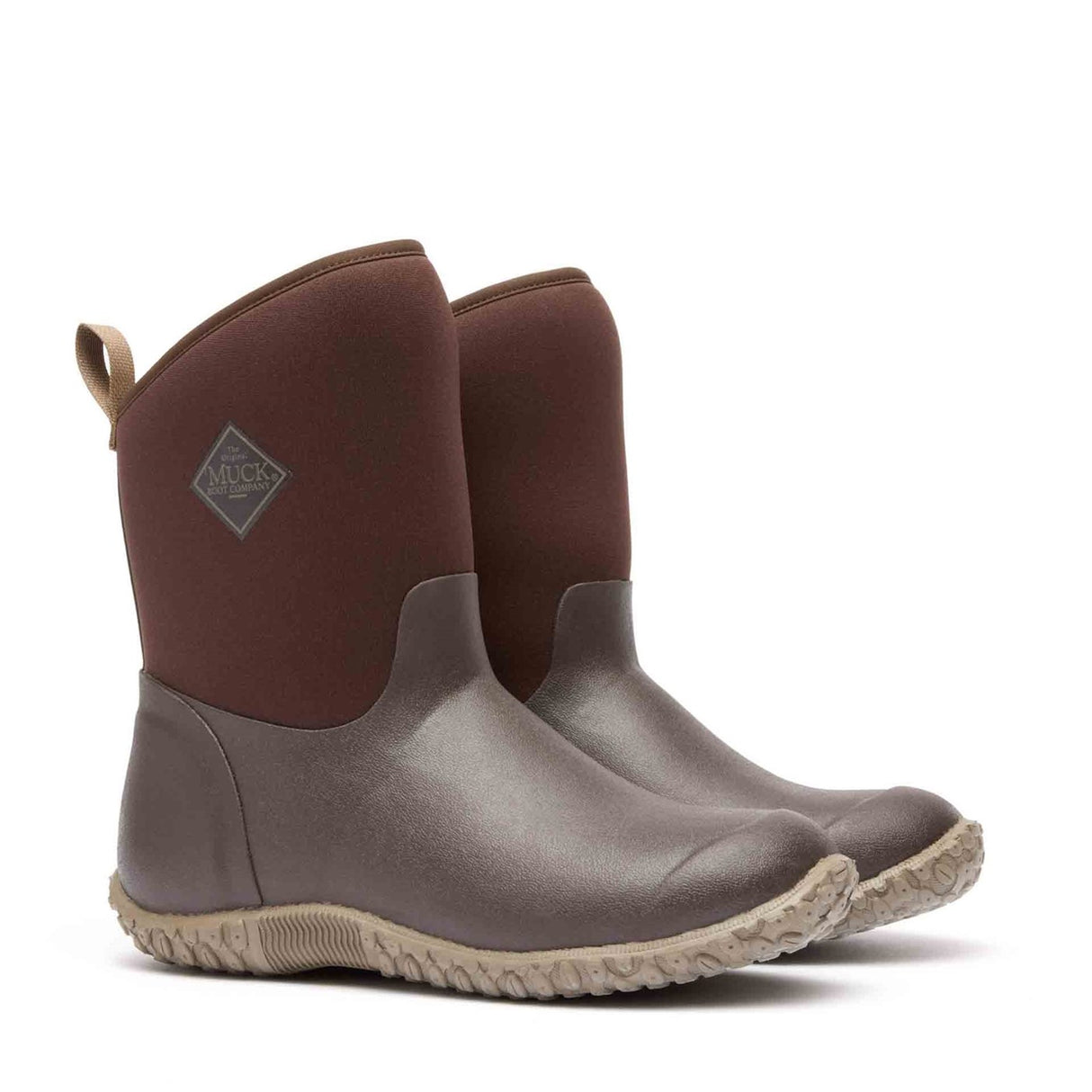 Women's RHS Muckster II Short Boots Brown Cream Faux Fur