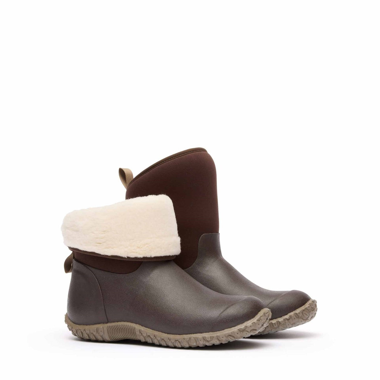 Women's RHS Muckster II Short Boots Brown Cream Faux Fur