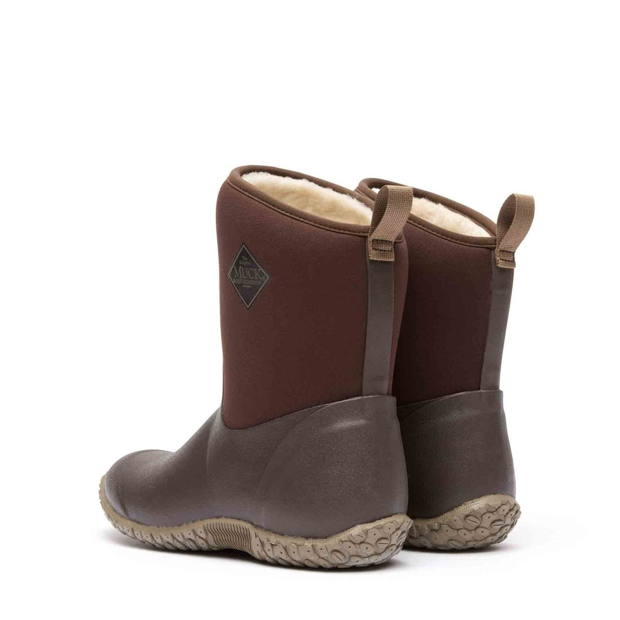 Women's RHS Muckster II Short Boots Brown Cream Faux Fur