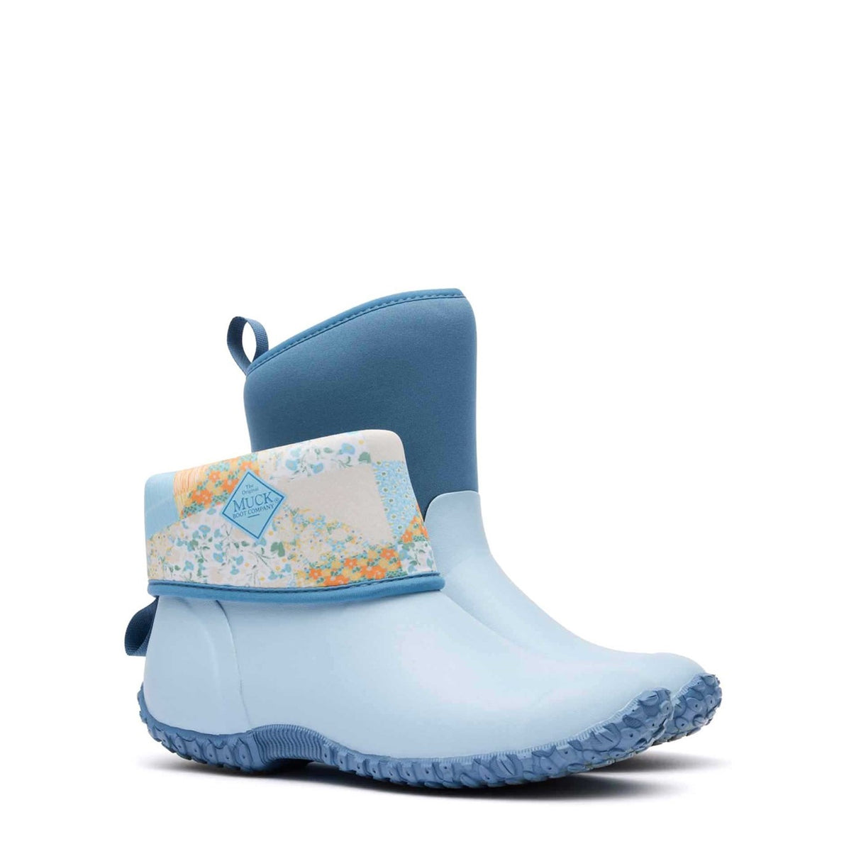 Women's RHS Muckster II Short Boots Blue Floral Quilt Print