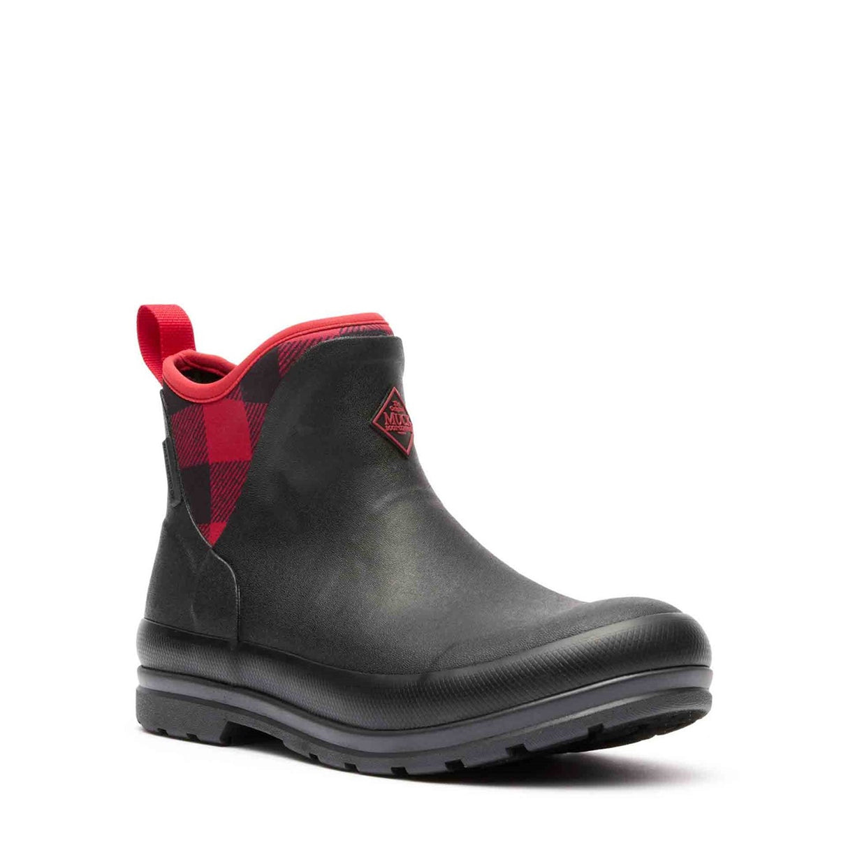 Women's Muck Originals Pull-On Ankle Boots Black Buffalo Plaid Print