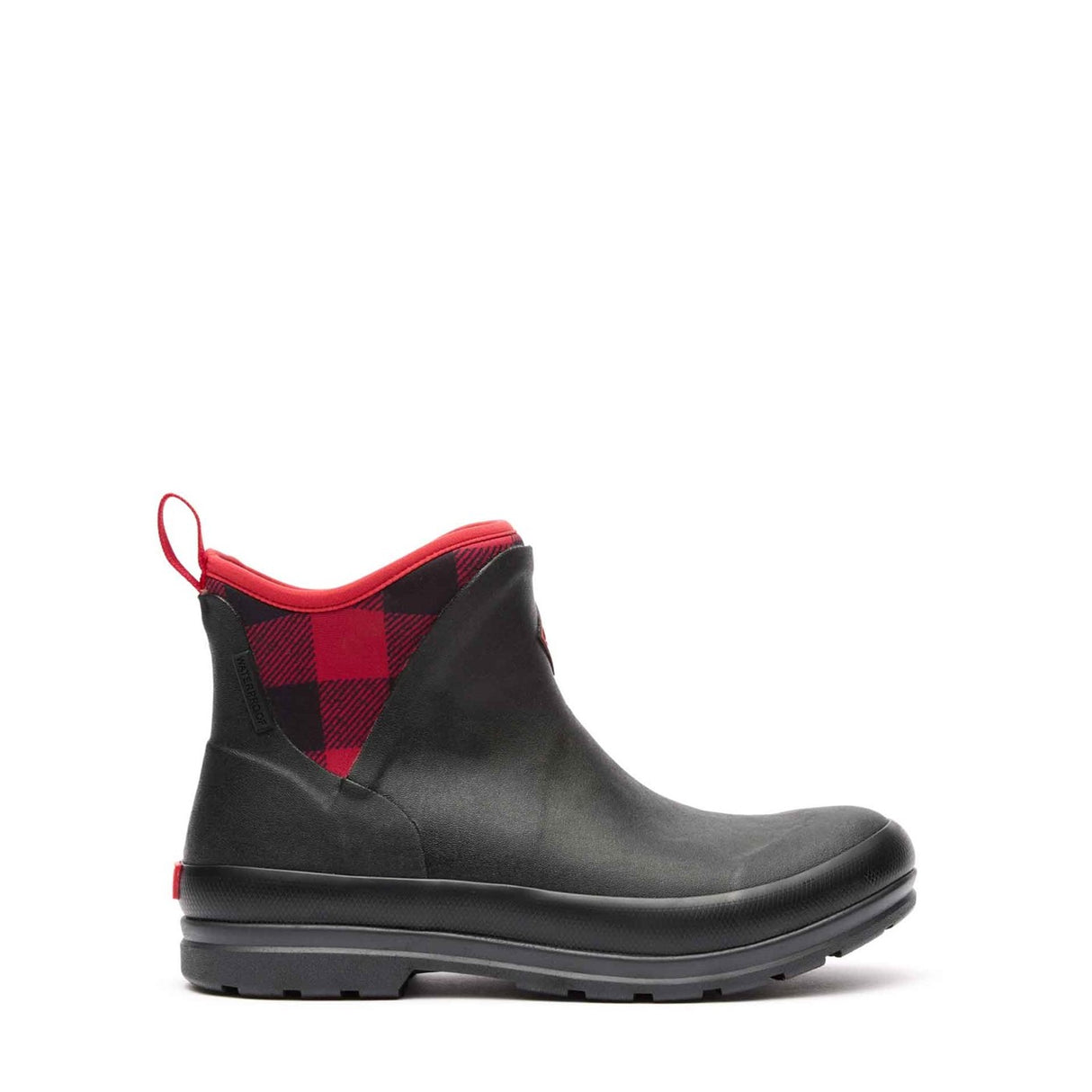 Women's Muck Originals Pull-On Ankle Boots Black Buffalo Plaid Print