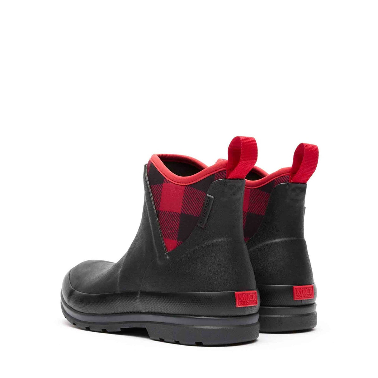 Women's Muck Originals Pull-On Ankle Boots Black Buffalo Plaid Print