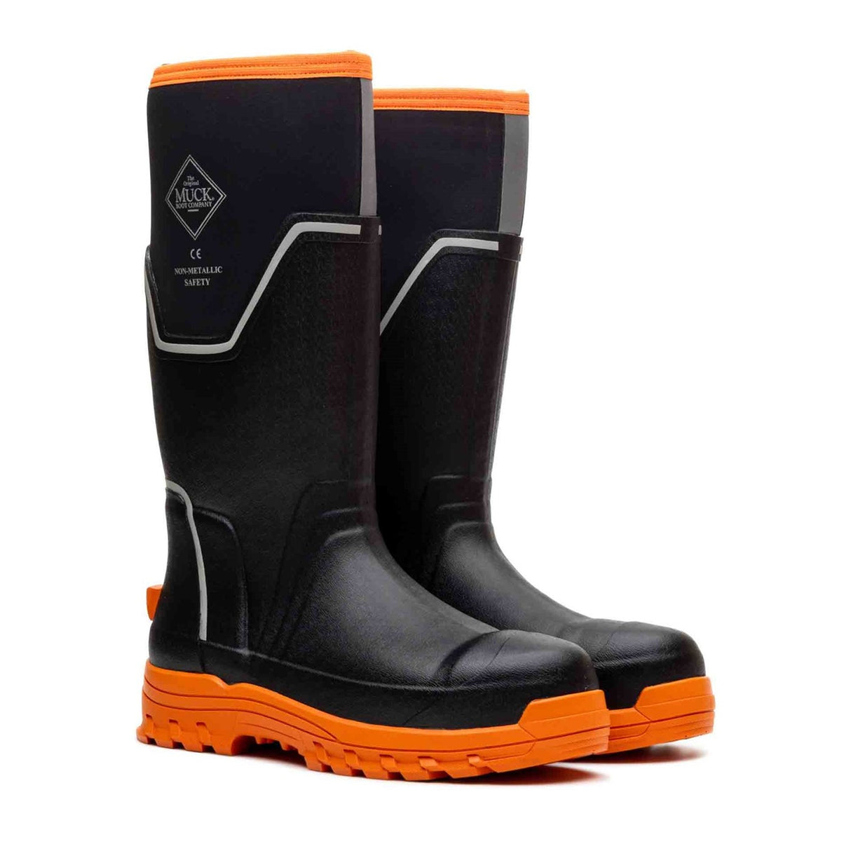 Men's Muck Grit S5 Tall Boots Black Orange