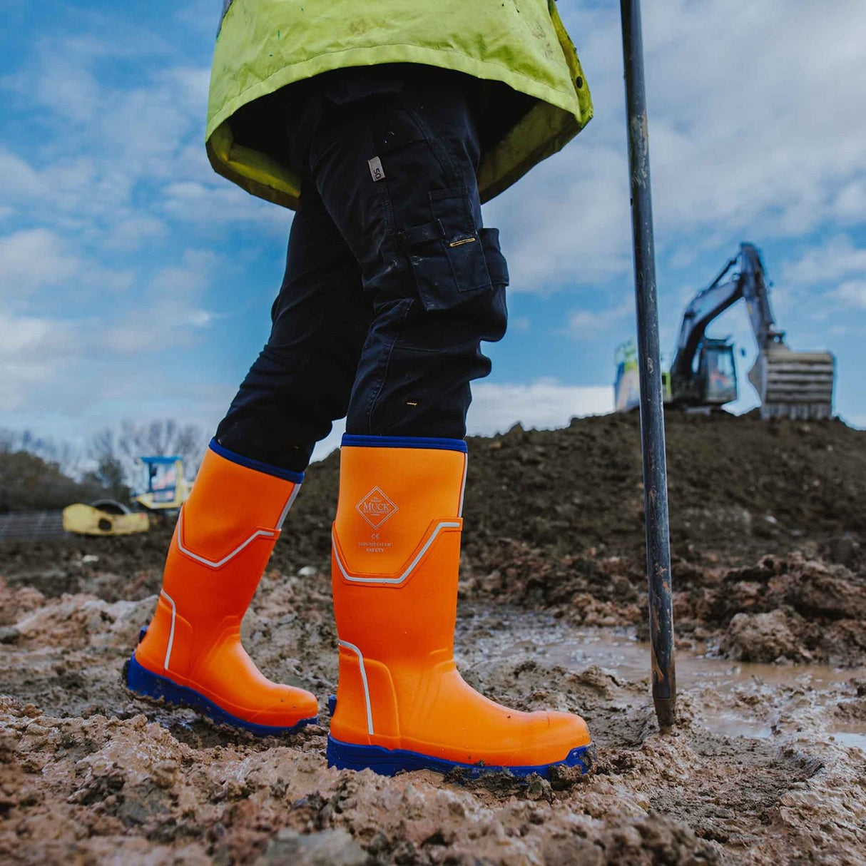 Men's Muck Grit S5 Tall Boots Orange Blue