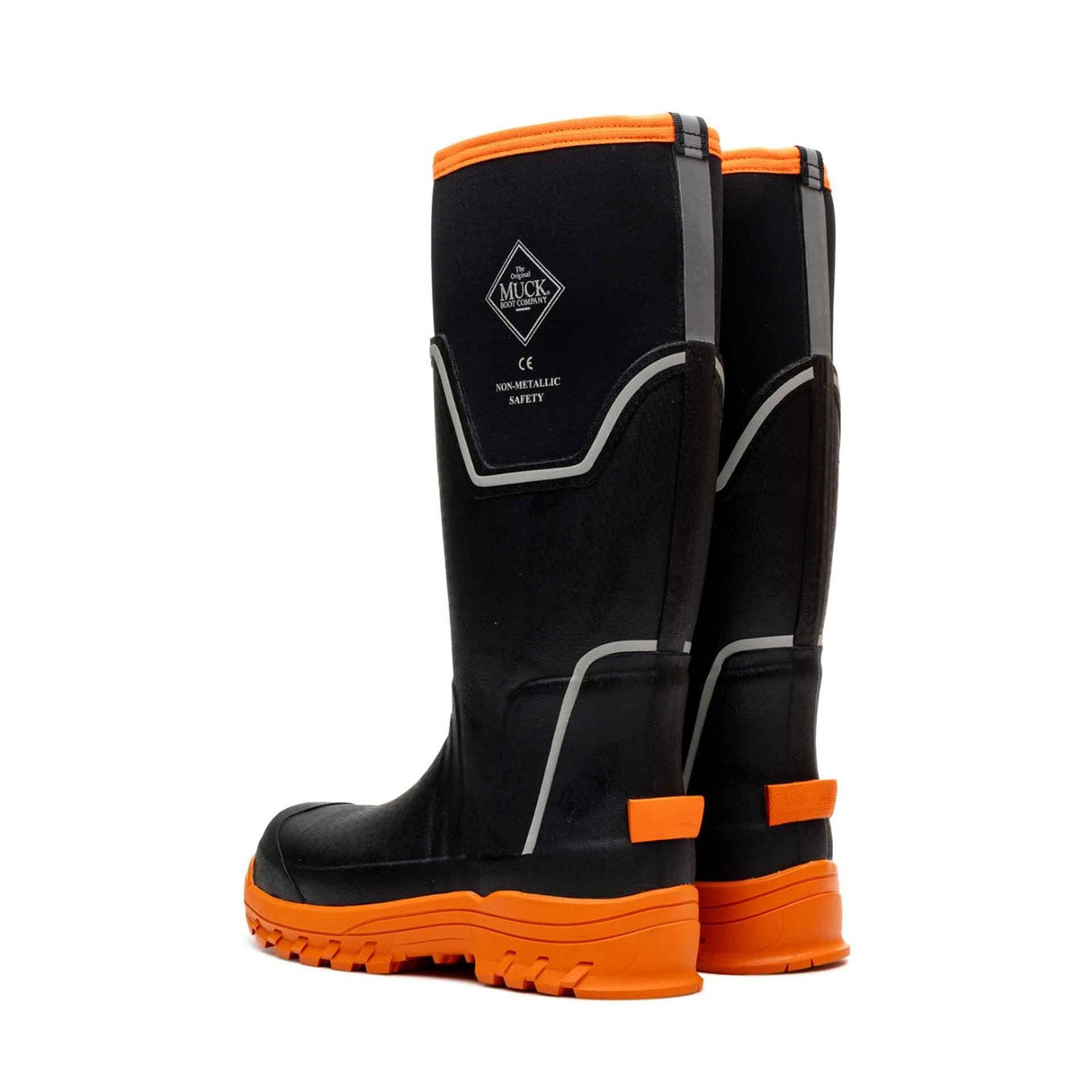 Women's Muck Grit S5 Tall Boots Black Orange