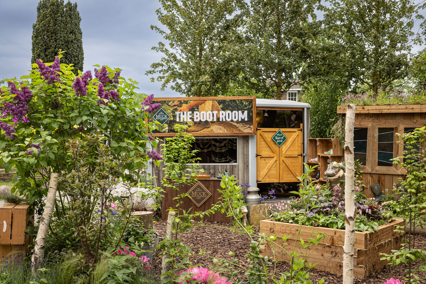 The Muck Boots/Sustainable Garden Solutions stand at the Chelsea Flower Show