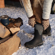 Women's Arctic Ice Vibram AG All Terrain Short Boots Grey Geometric Print