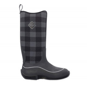 Women's Hale Tall Boots Black Grey Plaid Print