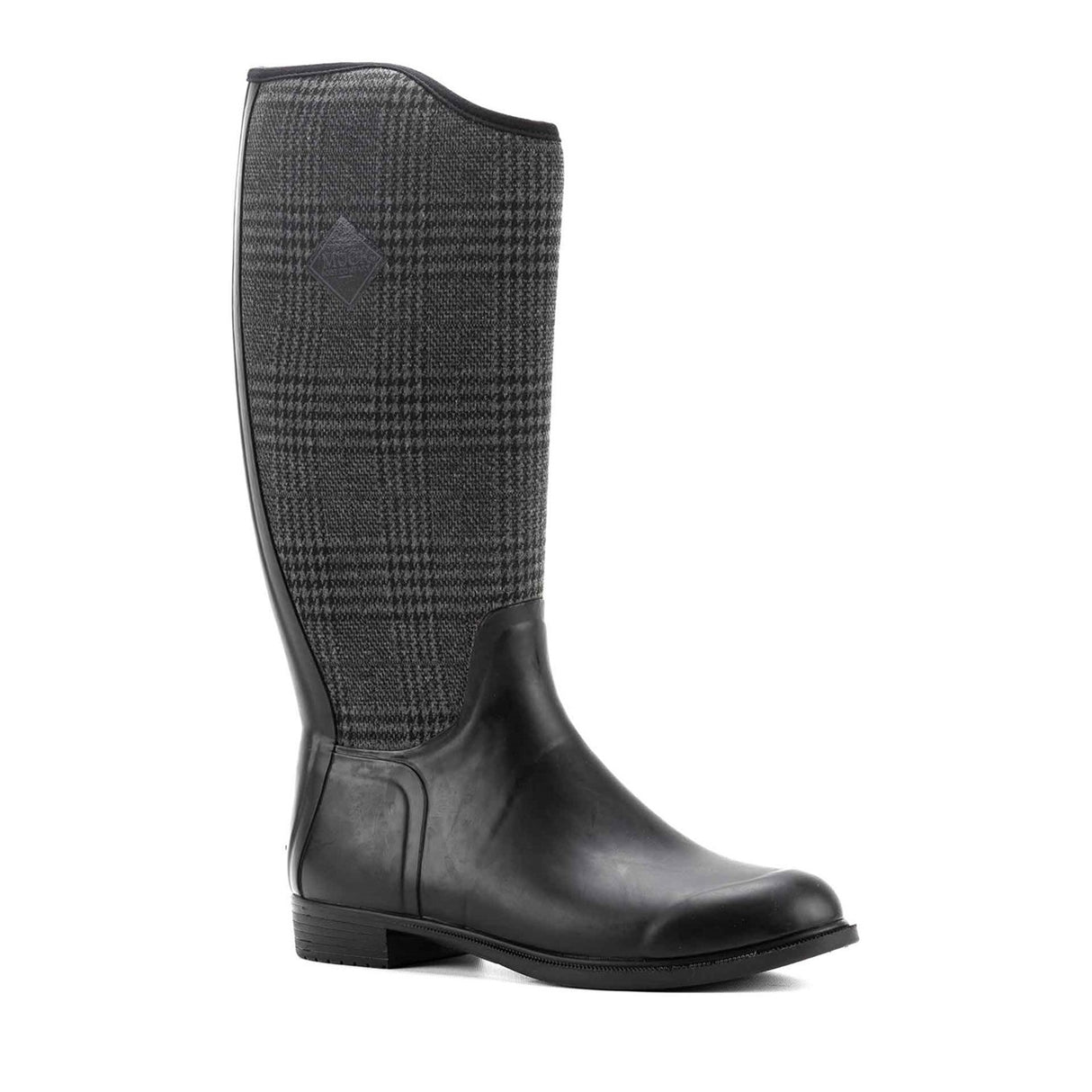 Women's Derby Tall Boots Black Plaid