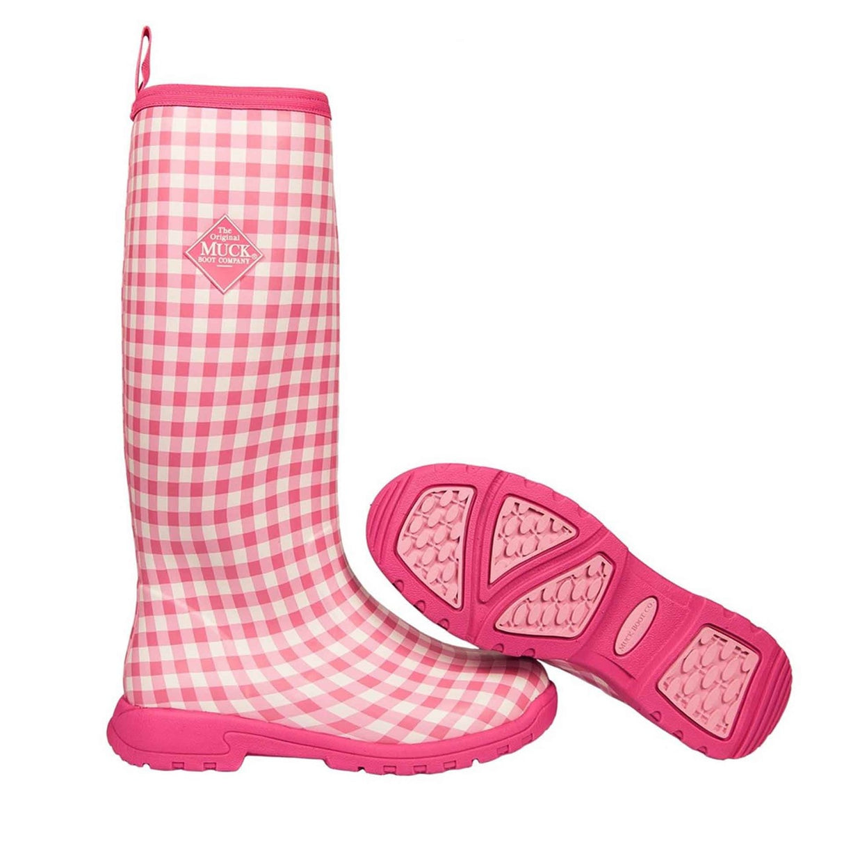 Women's Breezy Tall Boots Pink Gingham Print