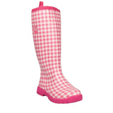 Women's Breezy Tall Boots Pink Gingham Print