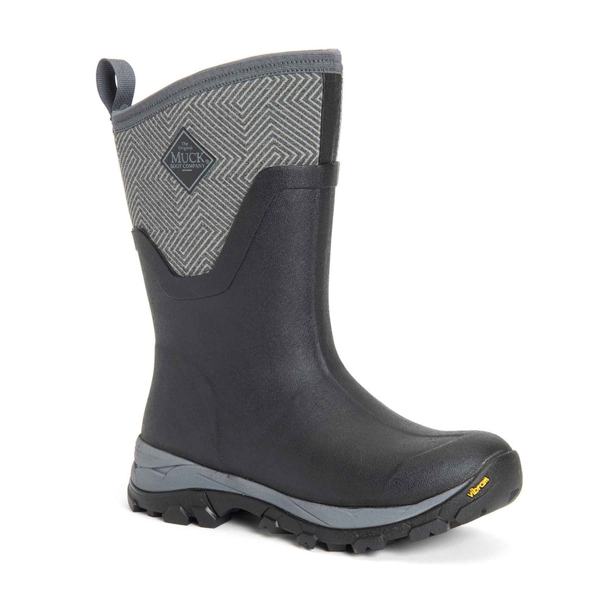 Women's Arctic Ice Vibram AG All Terrain Short Boots Grey Geometric Print