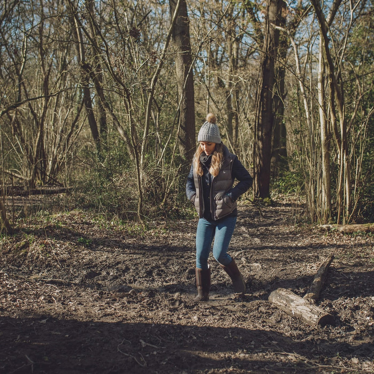 Women's Hale Tall Boots Walnut Herringbone Print