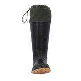 Unisex Forager Tall Boots Black Moss Green Waxed Canvas