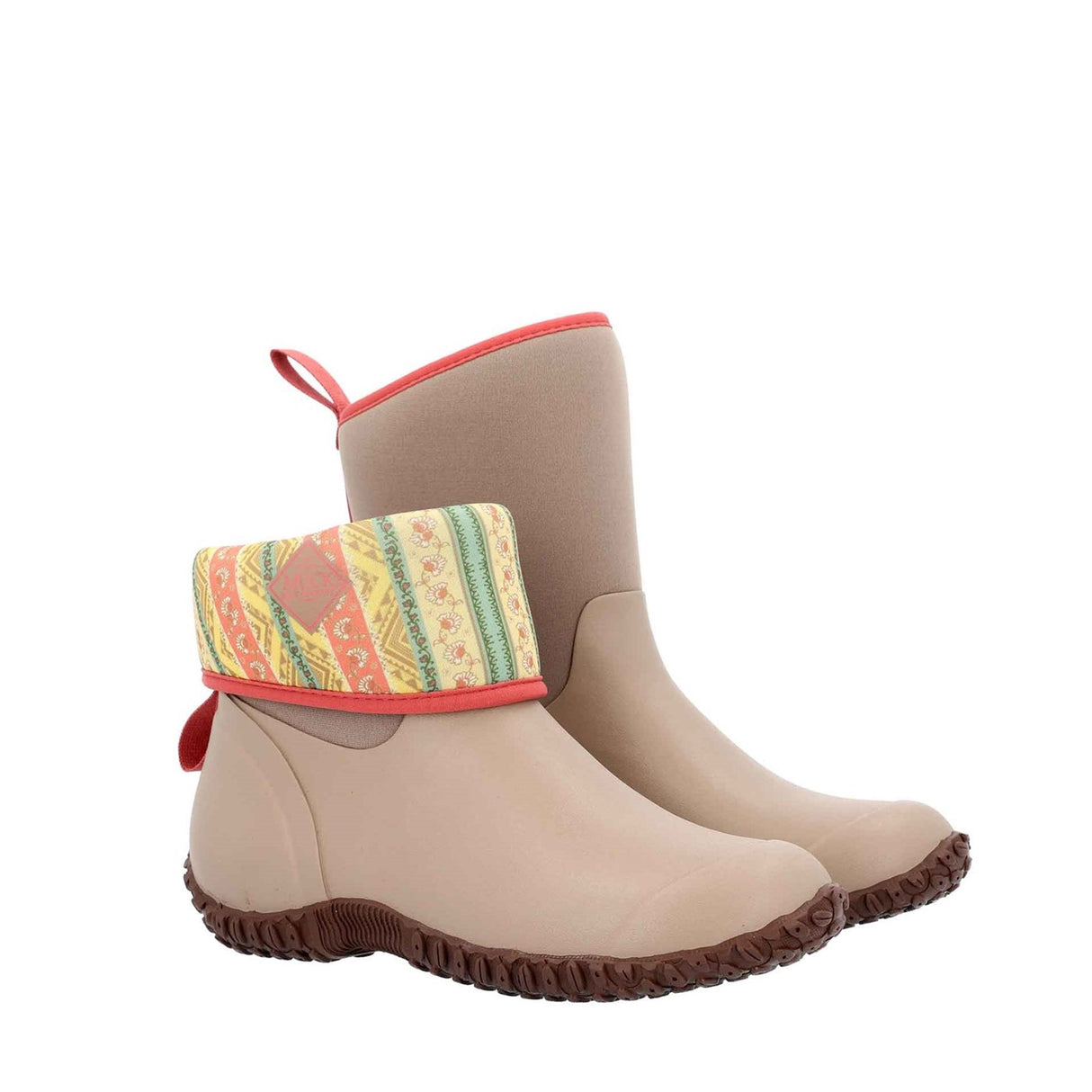 Women's RHS Muckster II Short Boots Tan Stripe Quilt Print