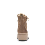 Women's Liberty Leather Lace-Up Wedge Boots Taupe
