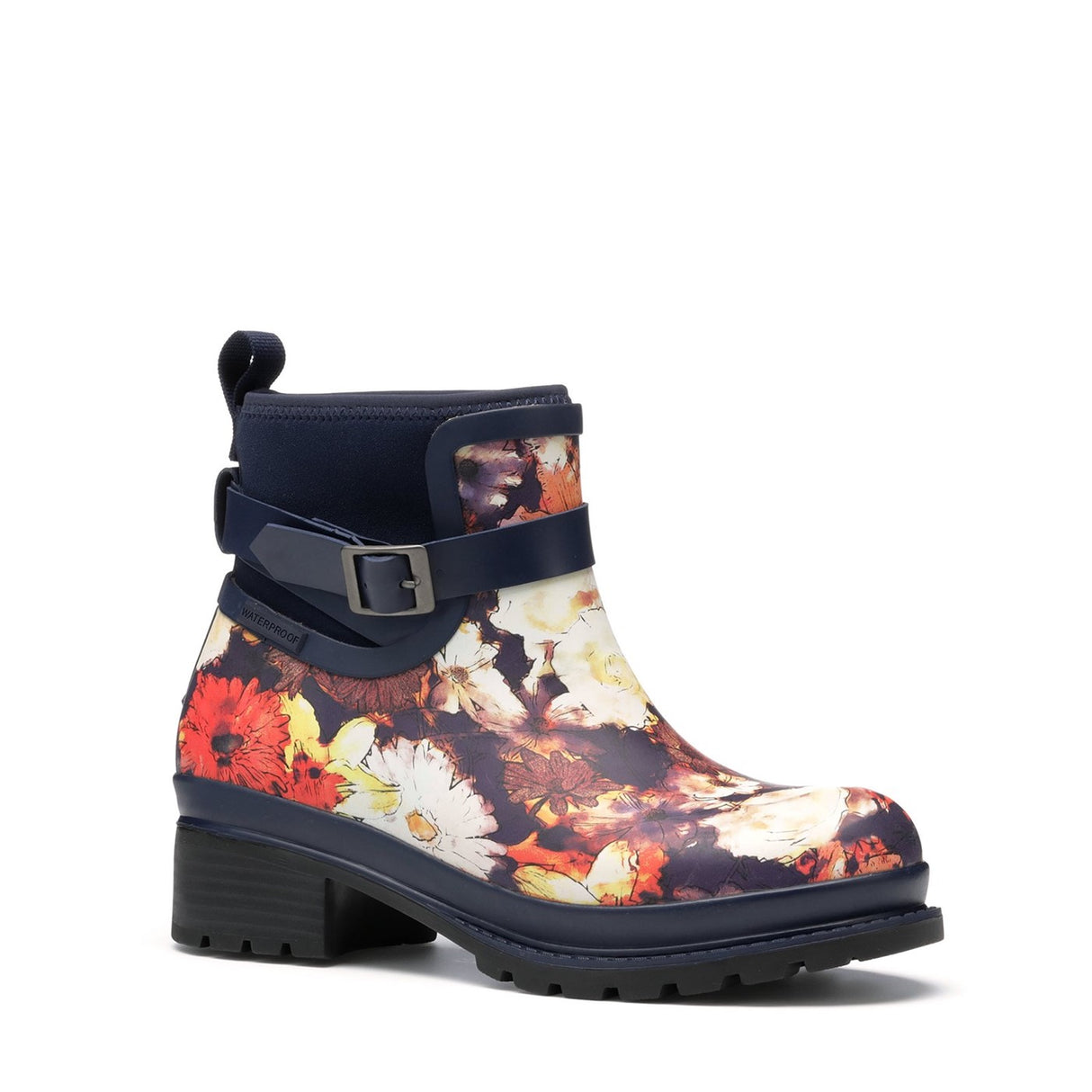 Women's Liberty Rubber Ankle Boots Navy Floral Print