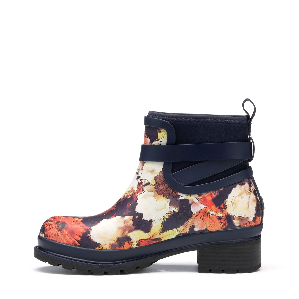 Women's Liberty Rubber Ankle Boots Navy Floral Print