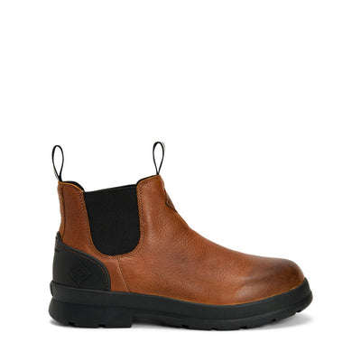 Men's Chore Farm Leather Chelsea Safety Boots Caramel